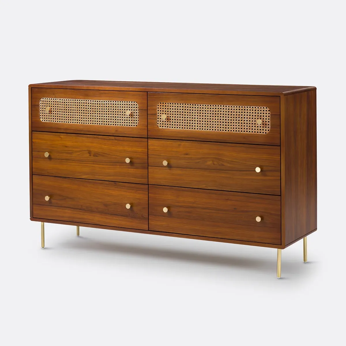 Redpop 6-Drawer Chest - Dark Wood, Rattan product