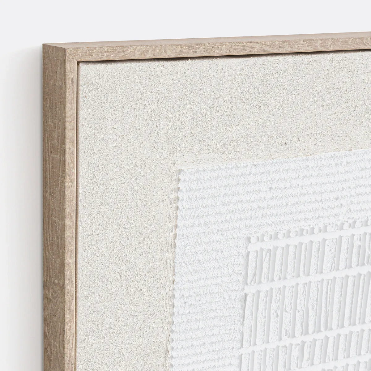 Resa Square Canvas Wall Decor - White, Linen alternate view