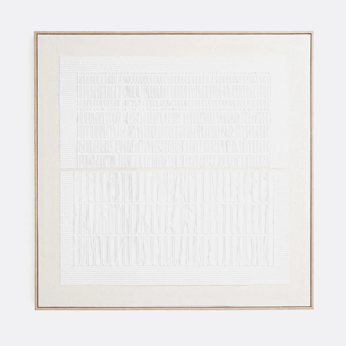 Resa Square Canvas Wall Decor - White, Linen product