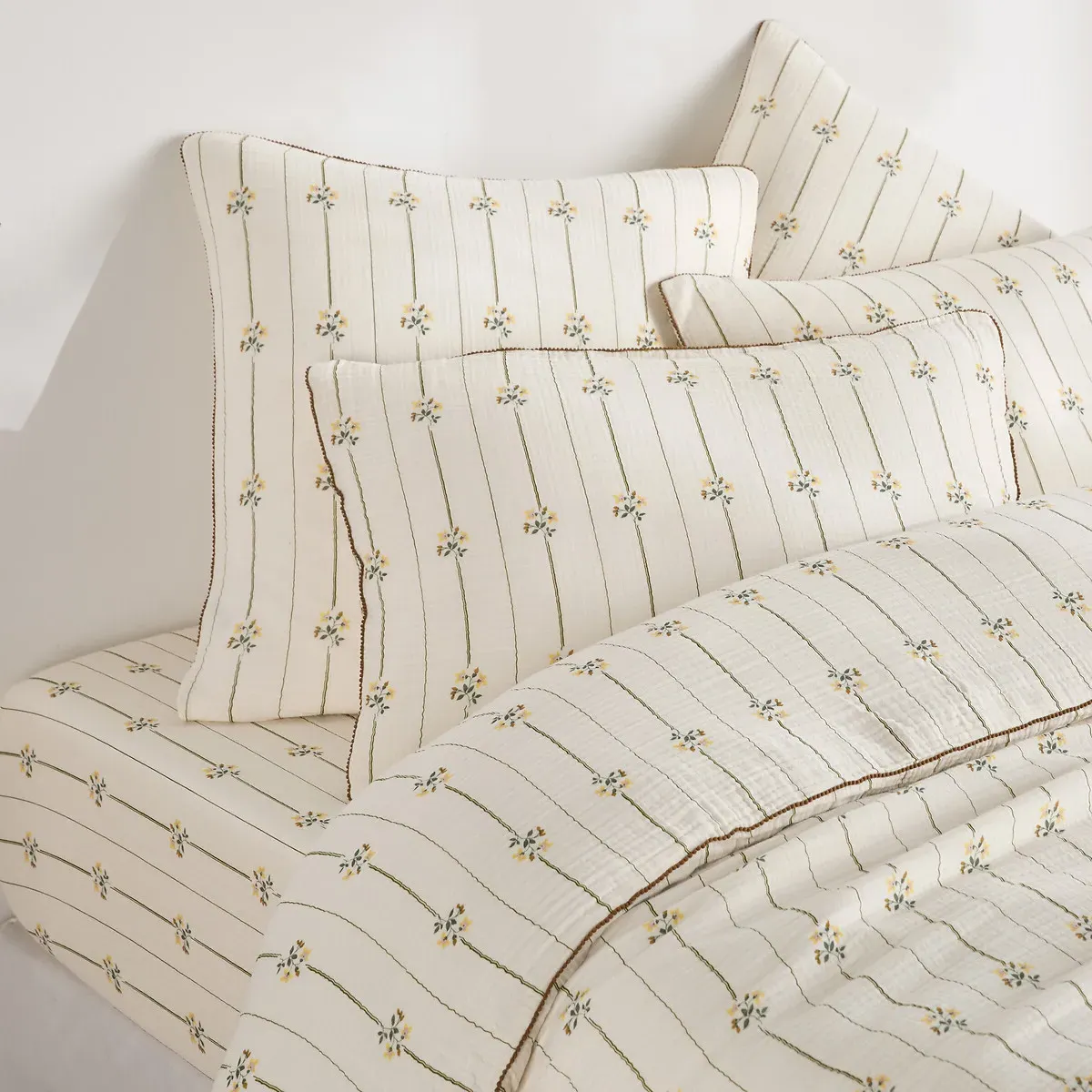Risetti Floral Print Fitted Sheet with 30cm Flap - Cotton Muslin alternate view