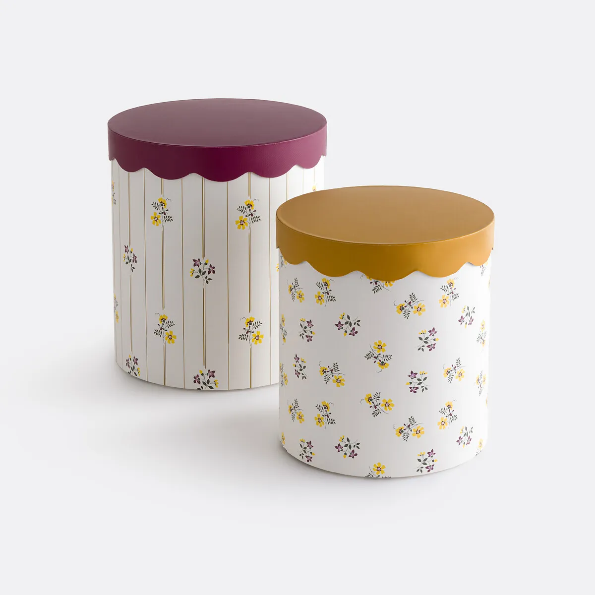 Risetti Set of 2 Round Nesting Boxes with Lid - Multi-Coloured product