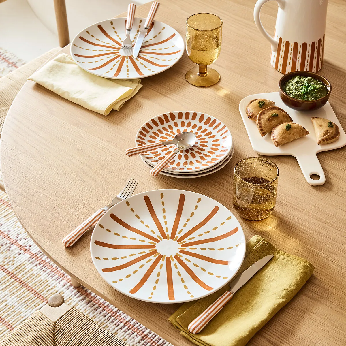 Riveri Set of 4 Dessert Plates - Orange, Stoneware alternate view
