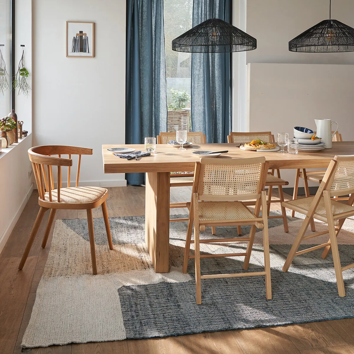 Rivia Set of 2 Folding Chairs - Natural, Beech & Cane alternate view