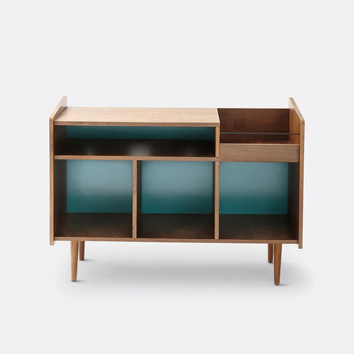 Ronda Vinyl Storage Cabinet - Walnut, MDF alternate view