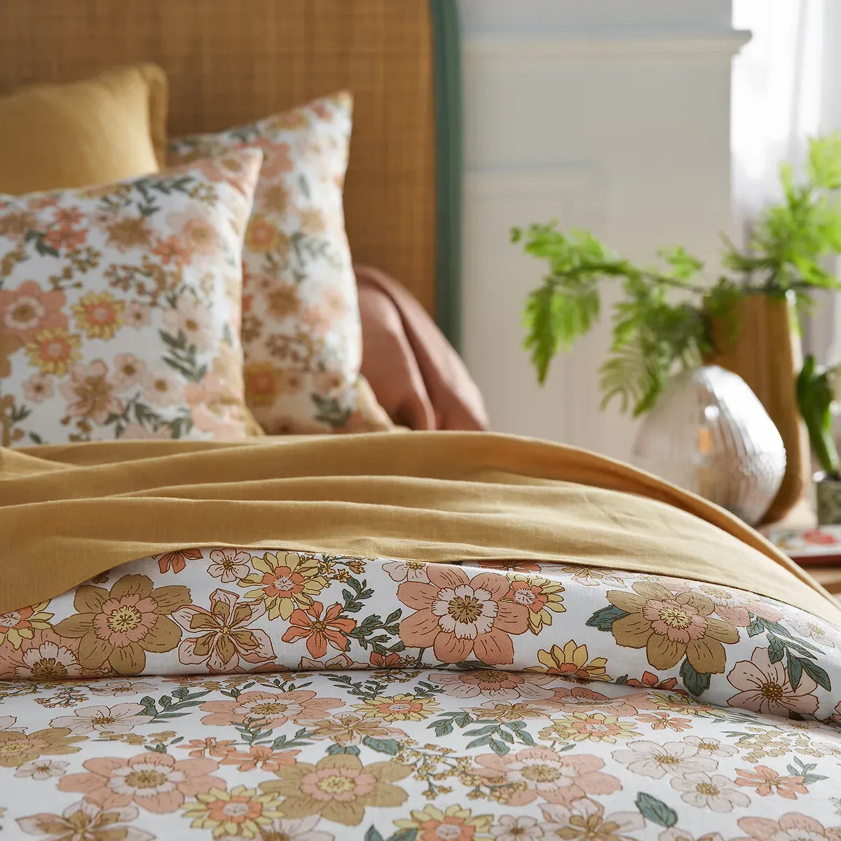 Rosemary Duvet Cover - Floral Print, Cotton Linen alternate view