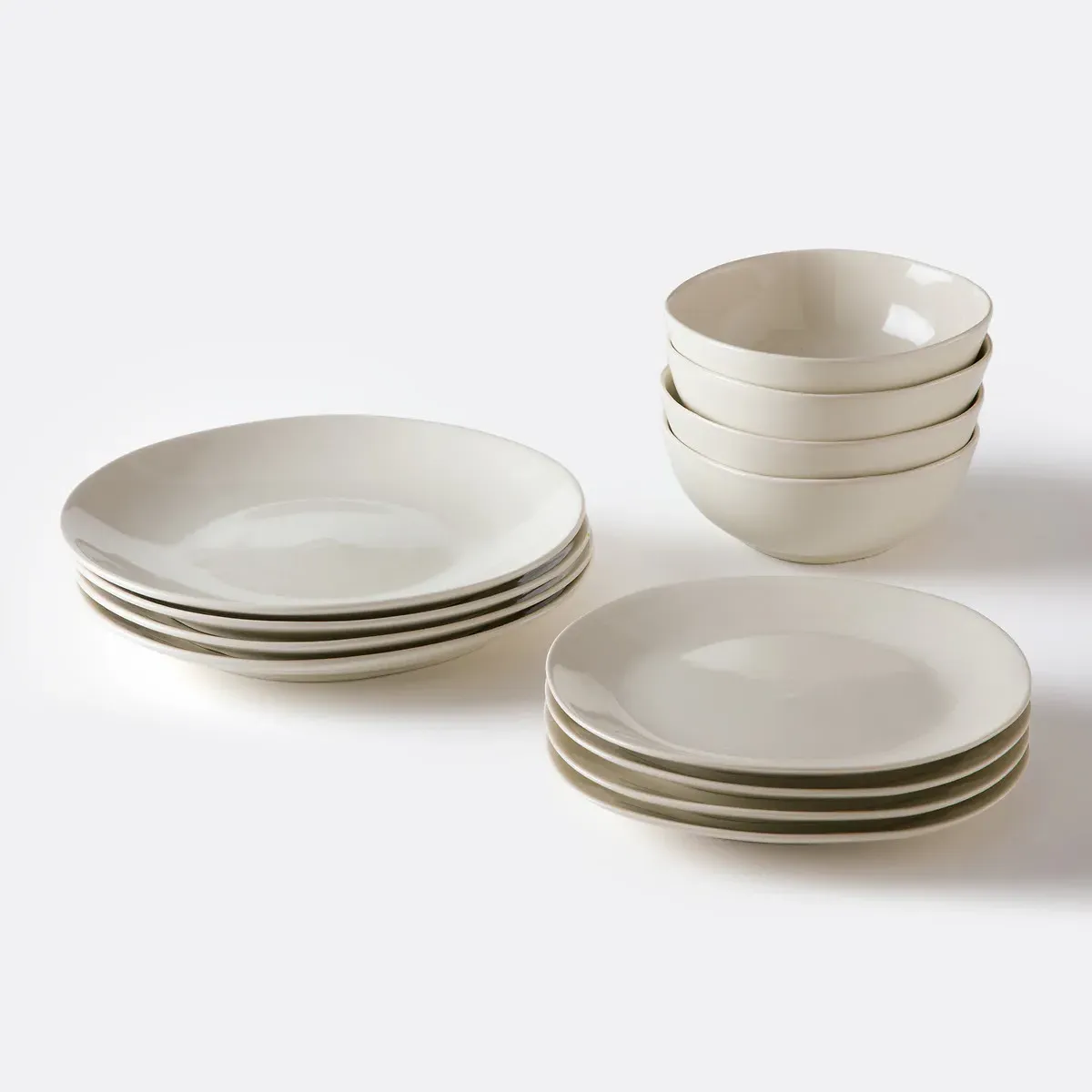Samoa 12-Piece Dinner Set - Pearly White, Ceramic product