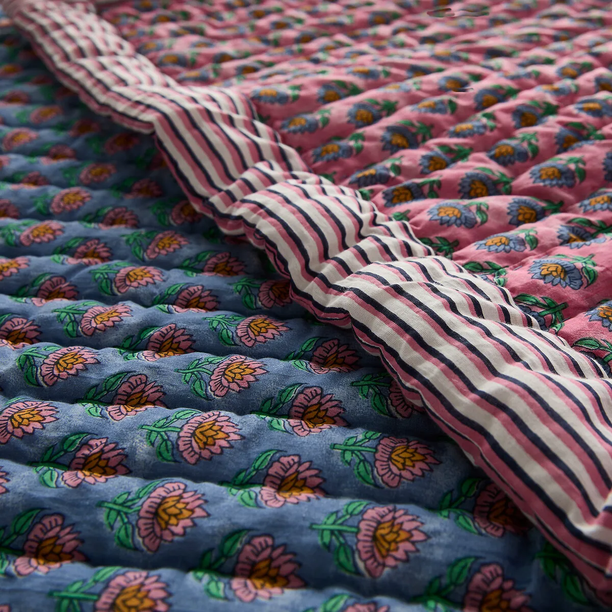 Sanaa Quilted Bedspread - Floral Print, Cotton alternate view
