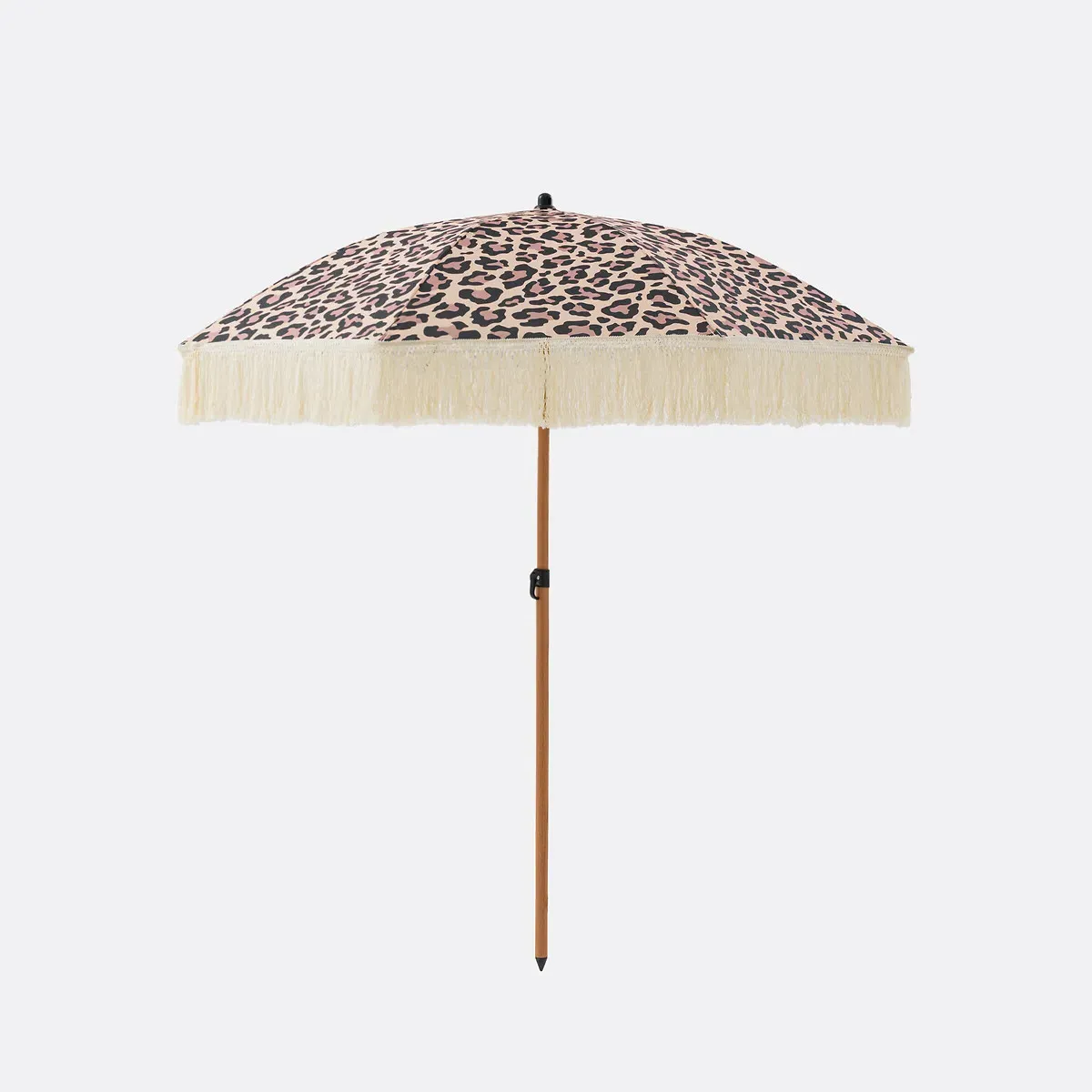 Savana Fringed Parasol - Leopard Print, Polyester product