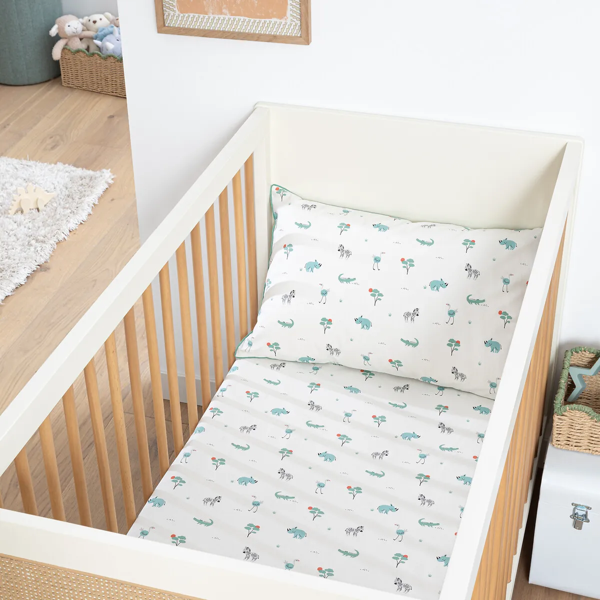 Savane Animal Print Fitted Sheet 17cm Flap - Organic Cotton product