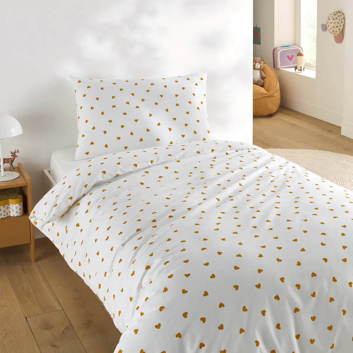 Scacco Duvet Cover Set with Rectangular Pillowcase - Caramel, Cotton alternate view
