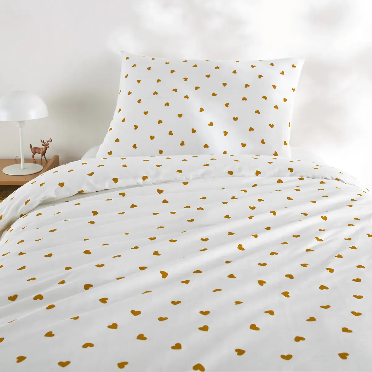 Scacco Duvet Cover Set with Rectangular Pillowcase - Caramel, Cotton product