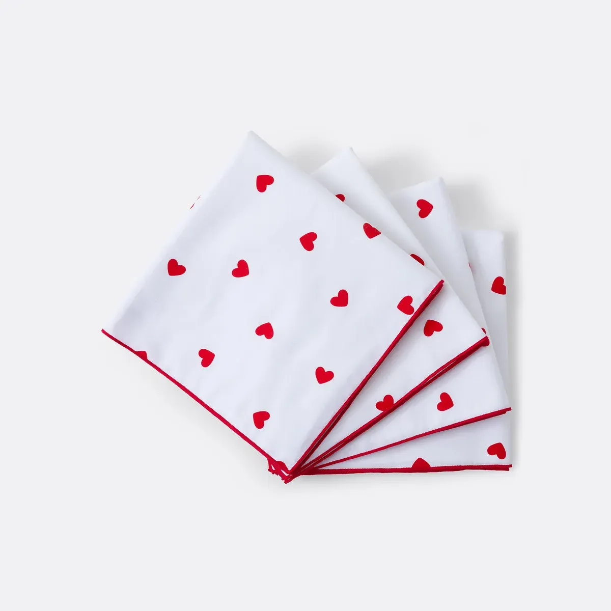 Scacco Heart Print Cotton Napkins, Set of 4 product