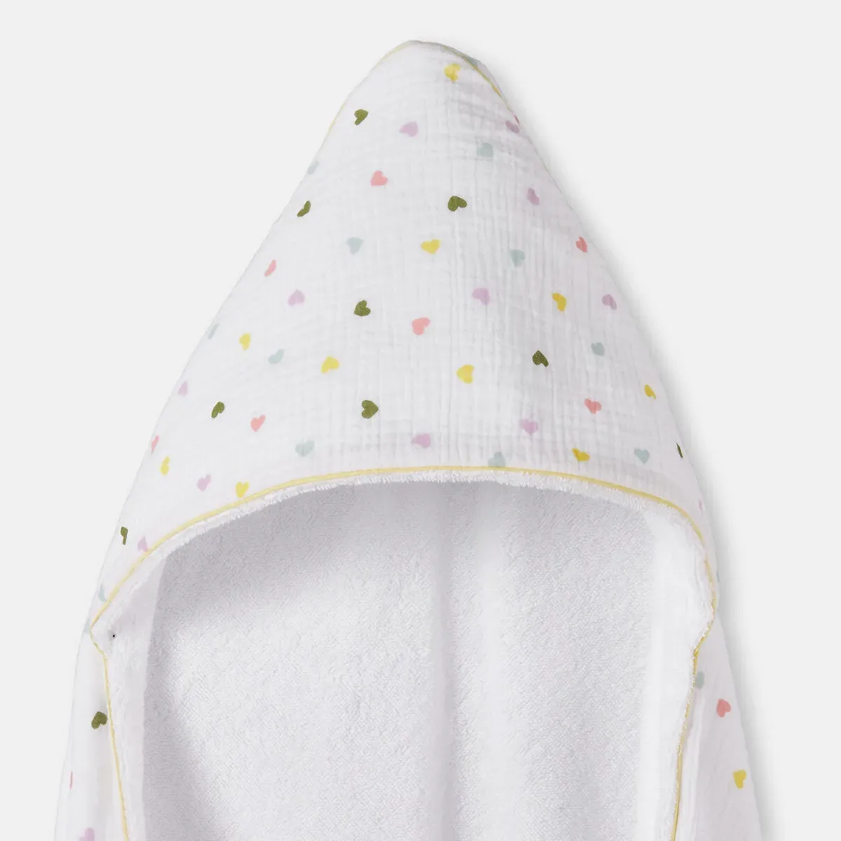 Scacco Hooded Bath Cape - Heart Print, Cotton Muslin alternate view