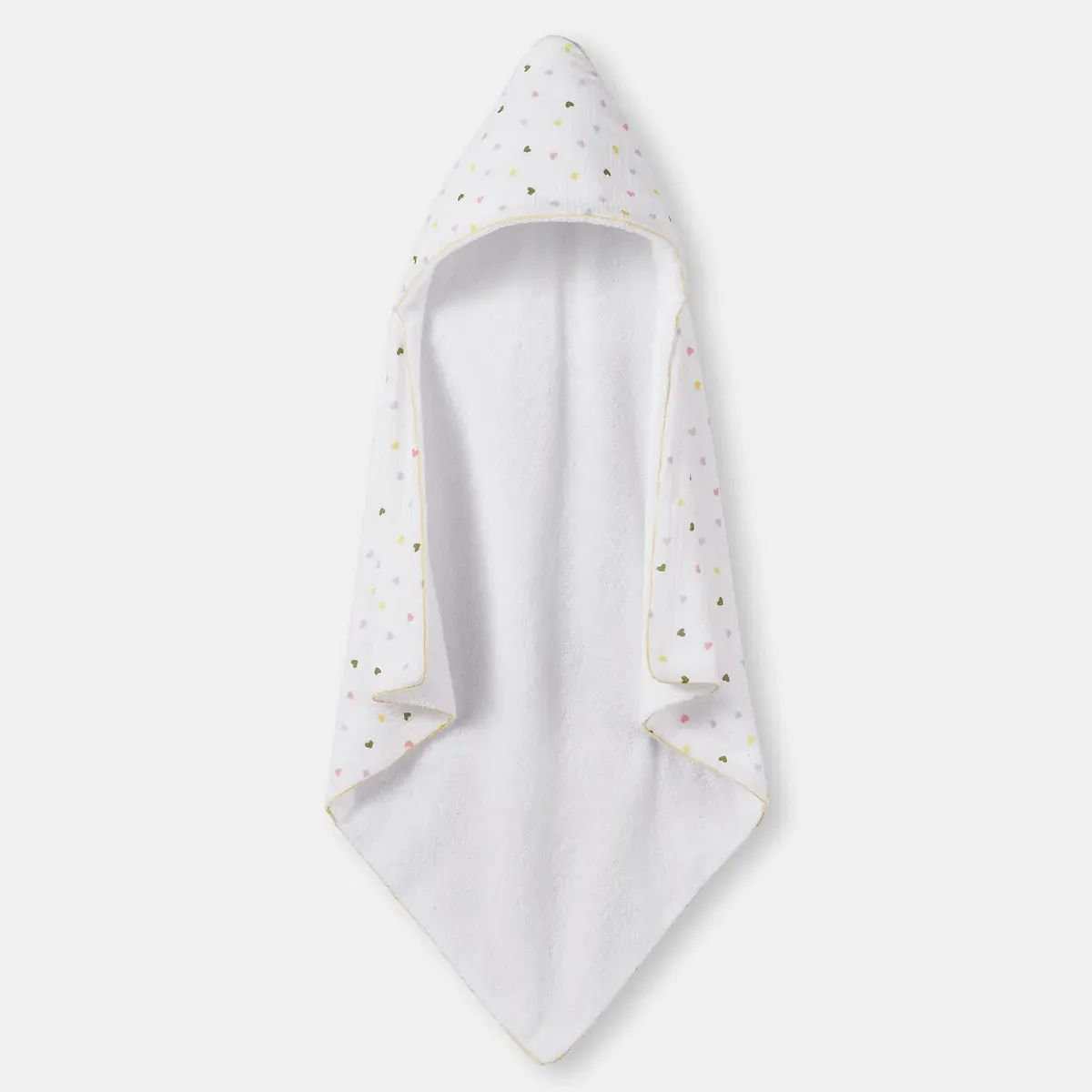 Scacco Hooded Bath Cape - Heart Print, Cotton Muslin product