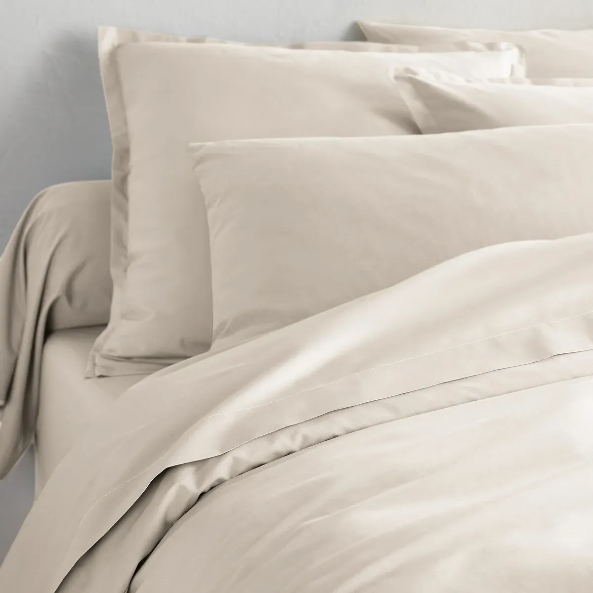 Scenario 200 Thread Count Zip-Up Duvet Cover - Light Beige, Cotton Percale alternate view
