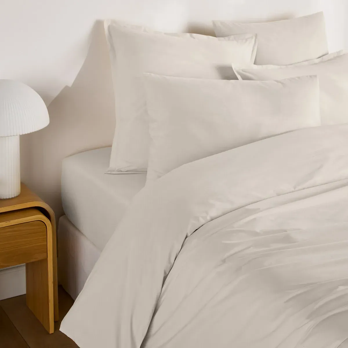 Scenario 200 Thread Count Zip-Up Duvet Cover - Light Beige, Cotton Percale product