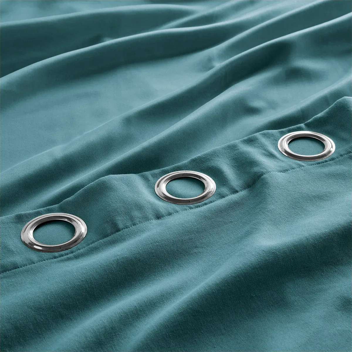 Scenario Blackout Eyelet Curtain - Teal Green, Cotton alternate view