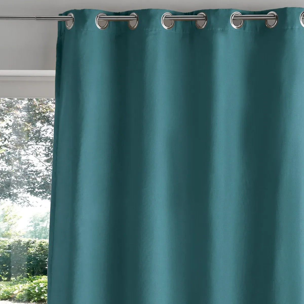 Scenario Blackout Eyelet Curtain - Teal Green, Cotton product