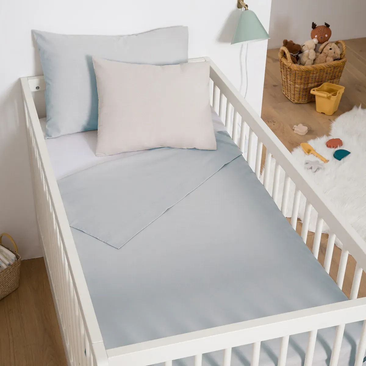 Scenario Cot Bed Flat Sheet - Pearl Grey, Cotton product