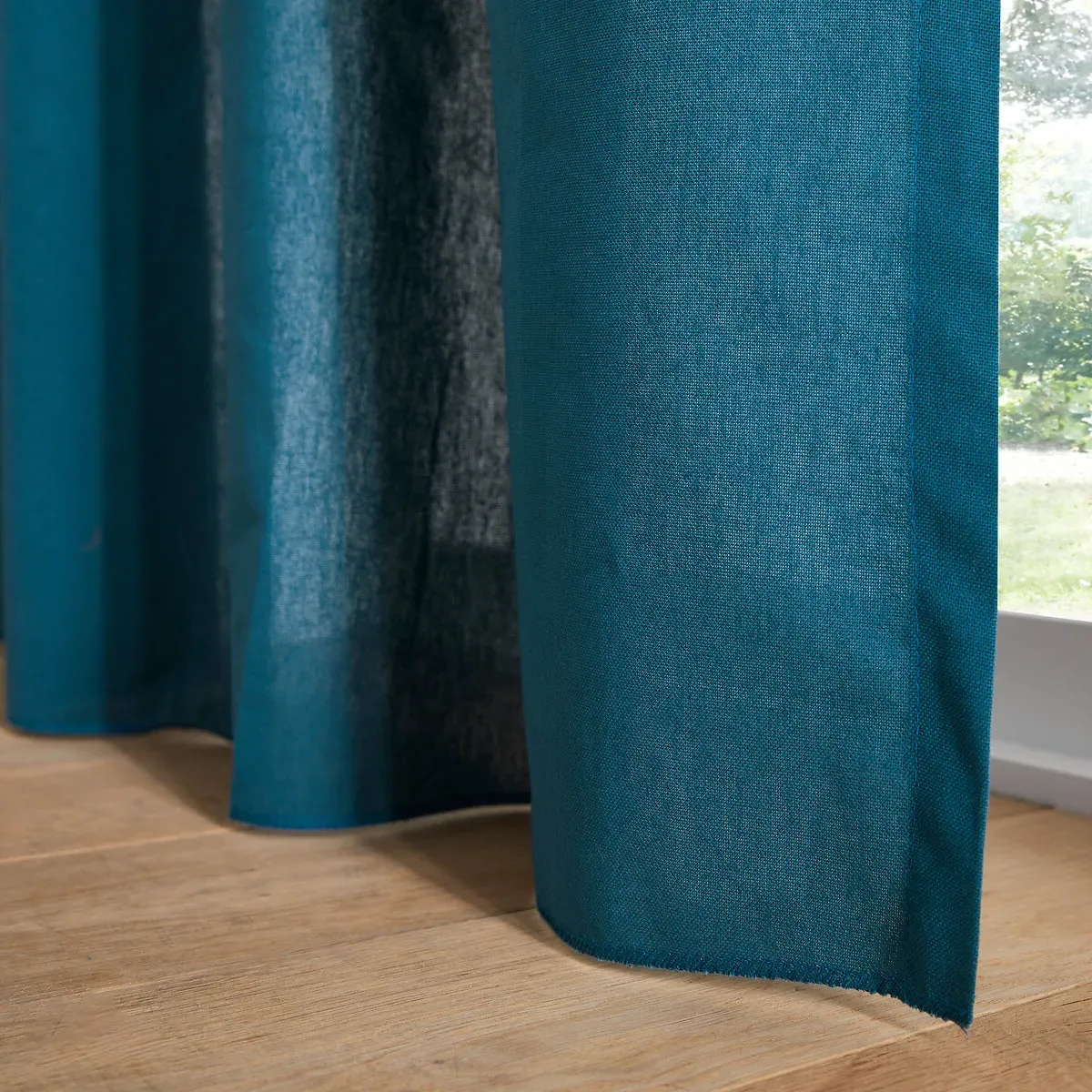Scenario Cotton Curtain with Tab Top - Prussian Blue alternate view