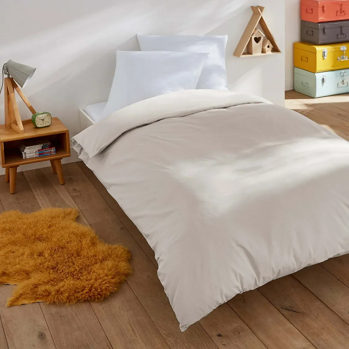 Scenario Fitted Sheet - Pebble Beige, Cotton alternate view