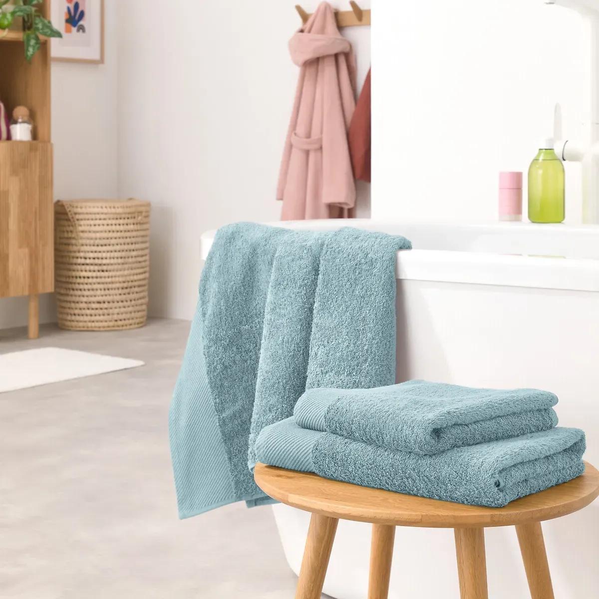 Scenario Plain Bath Towel - Grey-Blue, Cotton alternate view