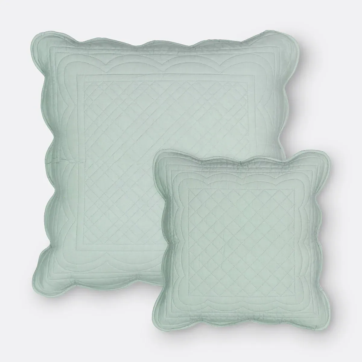 Scenario Quilted Cushion Cover - Grey-Green, Cotton product