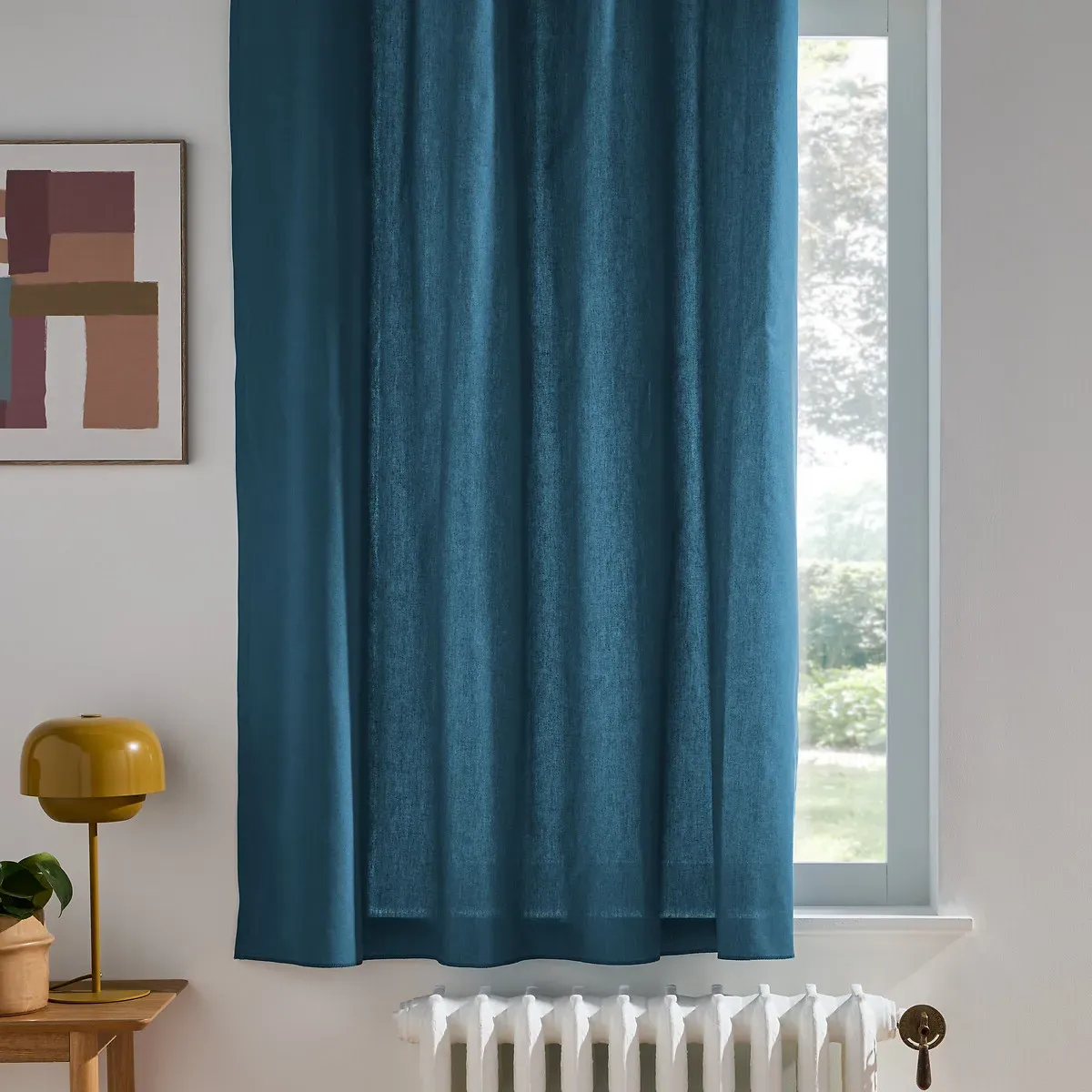 Scenario Radiator Curtain with Eyelets - Prussian Blue, Cotton product