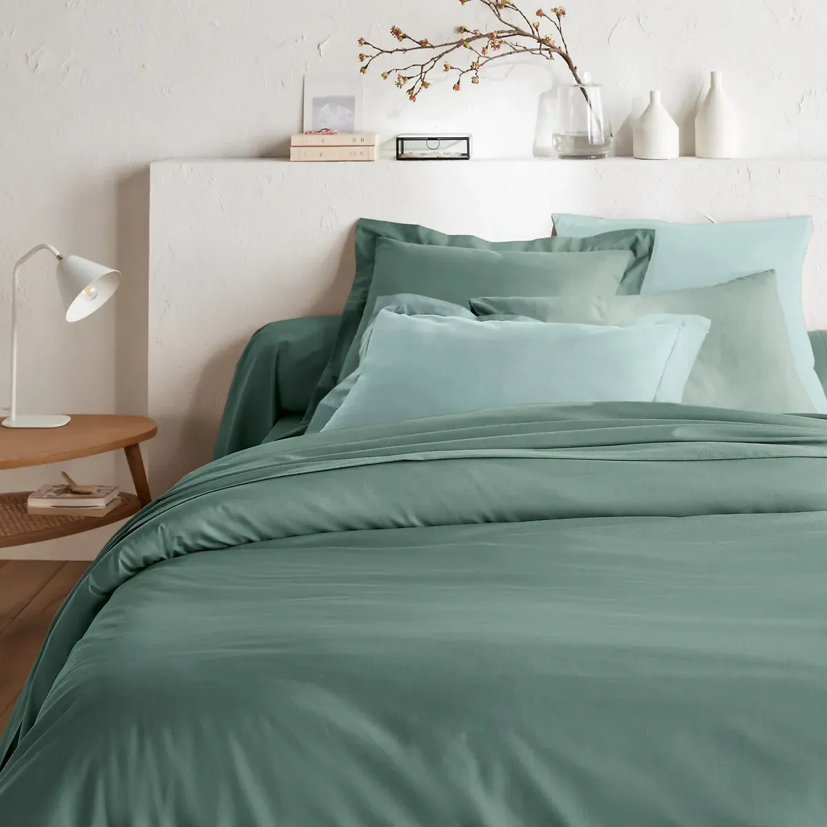 Scenario Ruffle Cotton Pillowcase - Forest Green alternate view