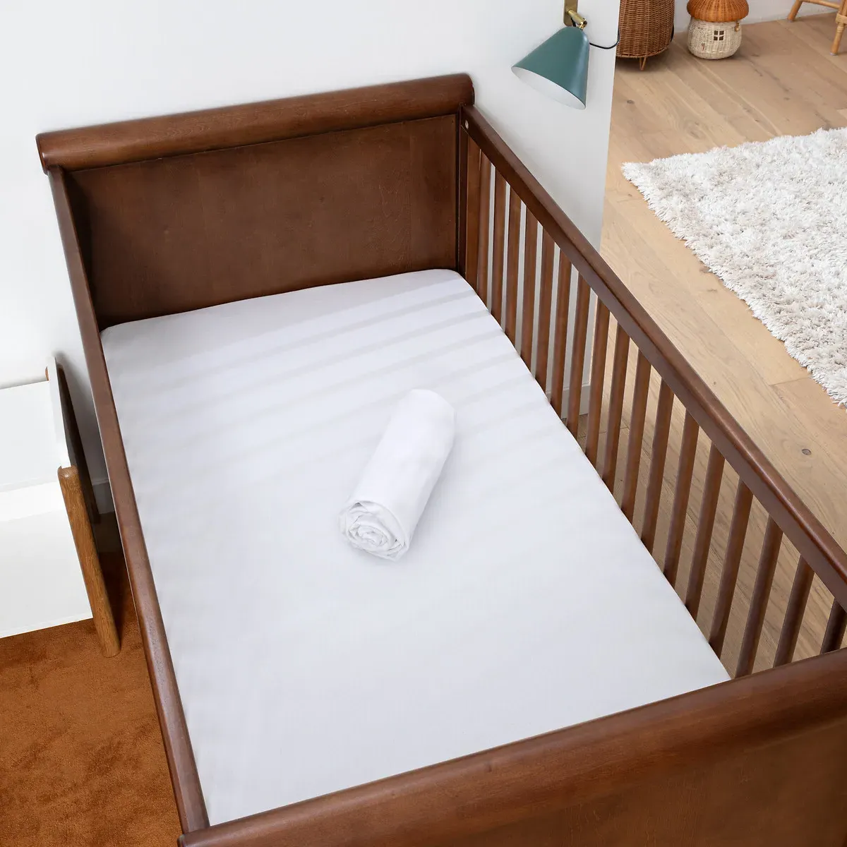 Scenario Set of 2 Baby Fitted Sheets - White, Cotton Jersey product