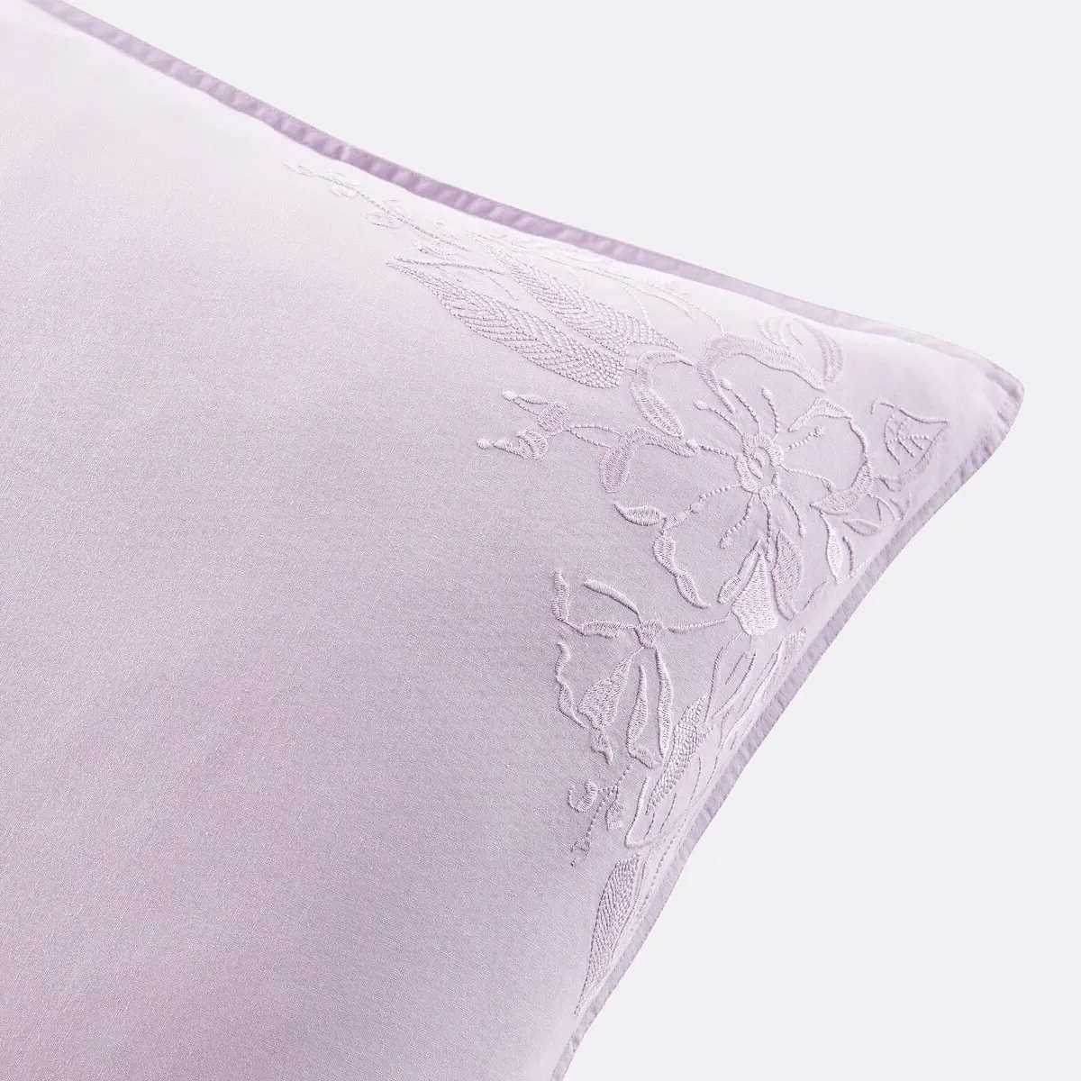 Scénario Embroidered Washed Cotton Pillowcase - Lilac product