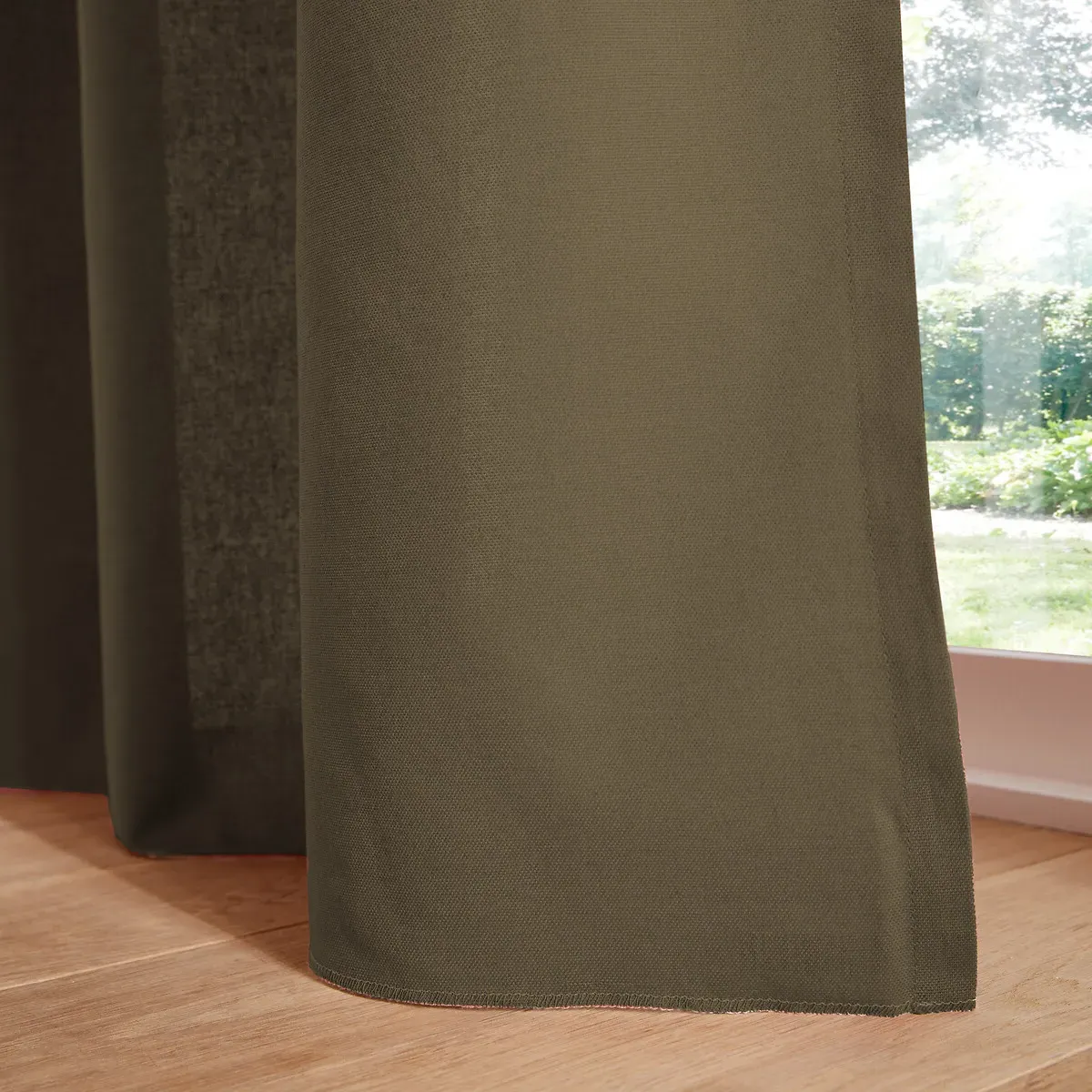 Scénario Hidden Tab Curtain - Khaki, Cotton alternate view