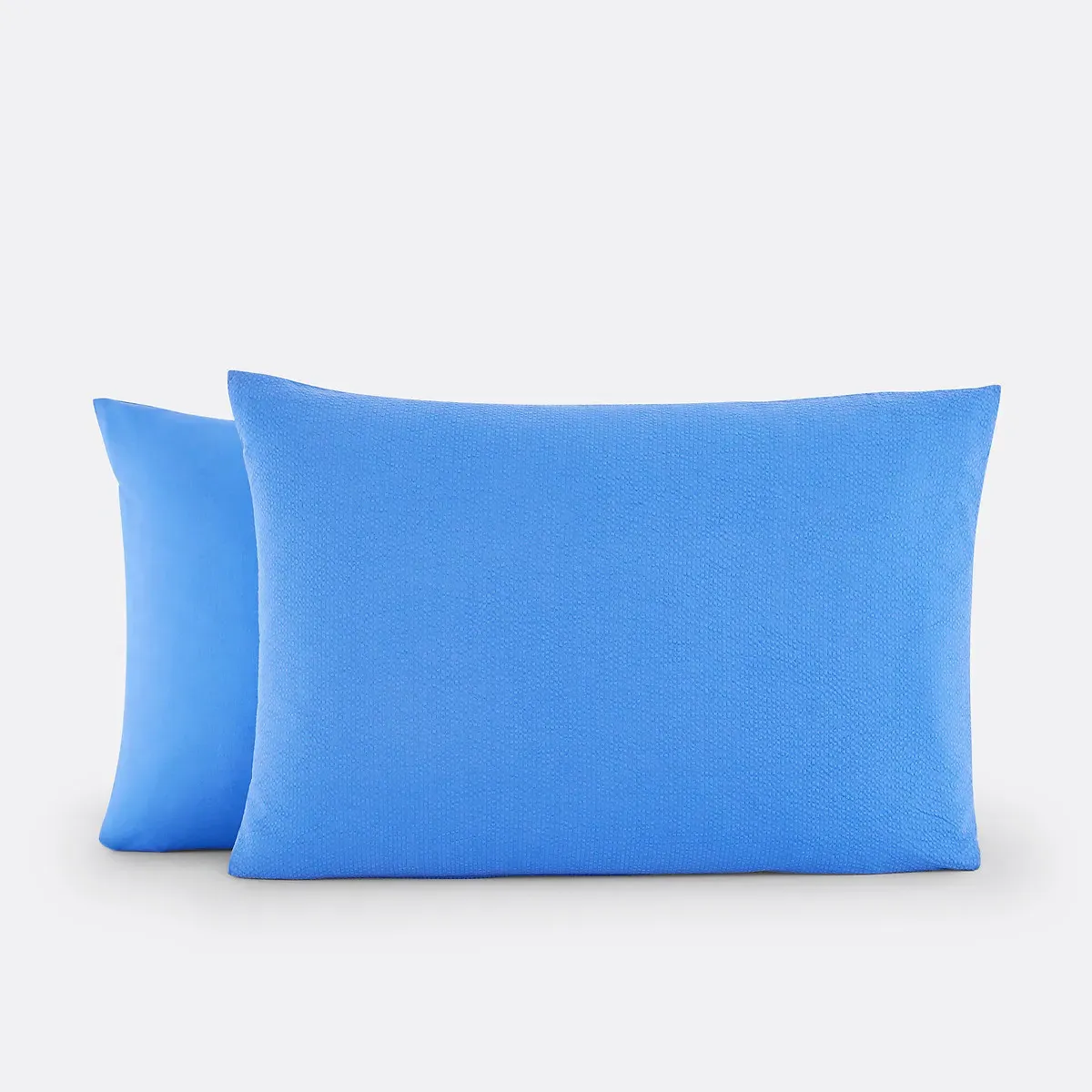 Seersucker Washed Cotton Pillowcase - Blue alternate view