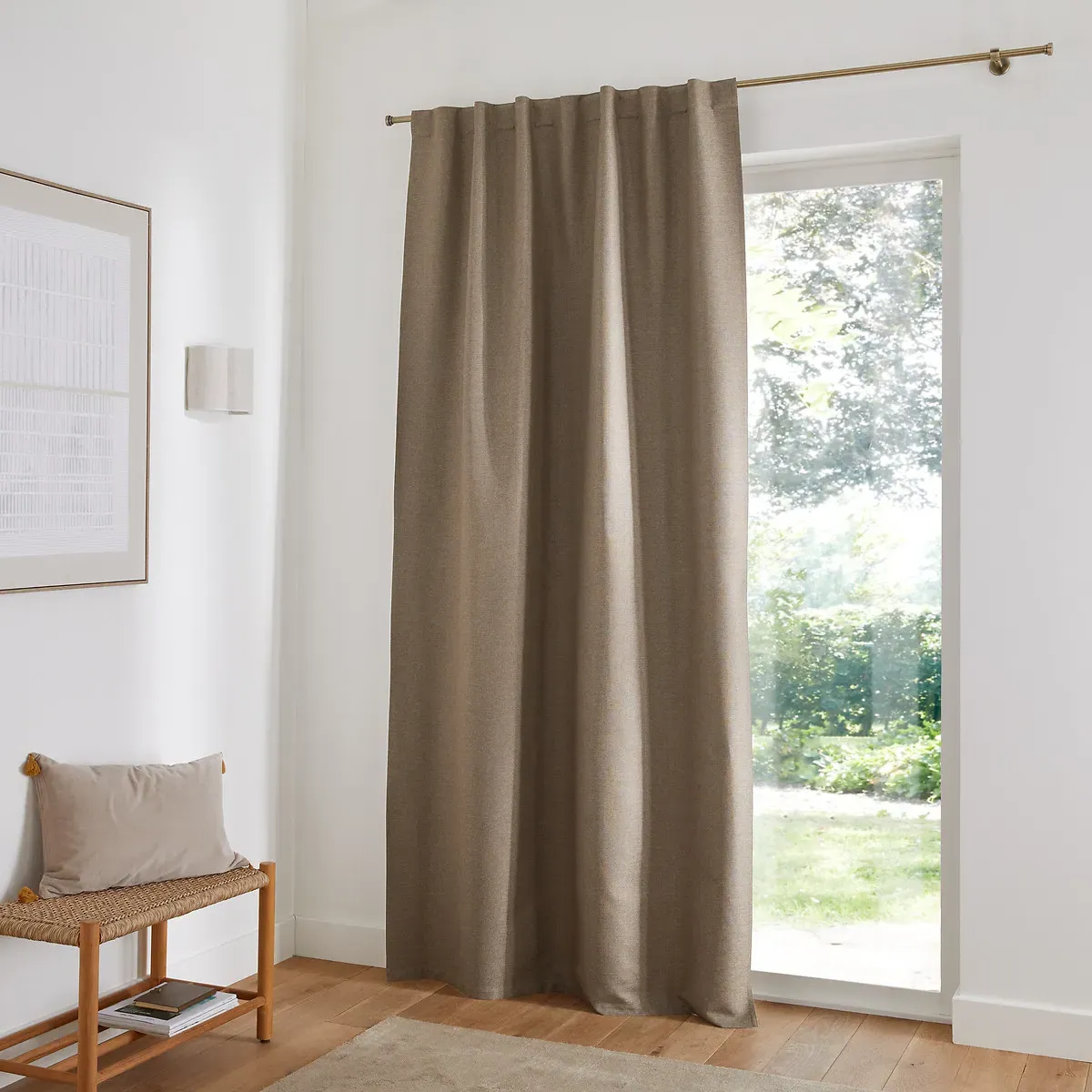 Select Blackout Curtain with Hidden Tabs - Natural, Recycled Polyester alternate view