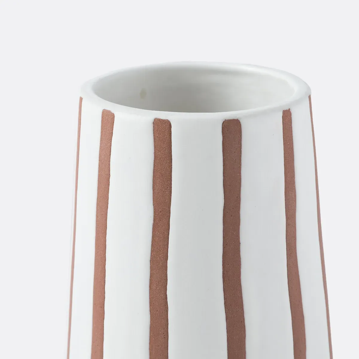 Selora Two-Tone Ceramic Vase - White, Terracotta alternate view