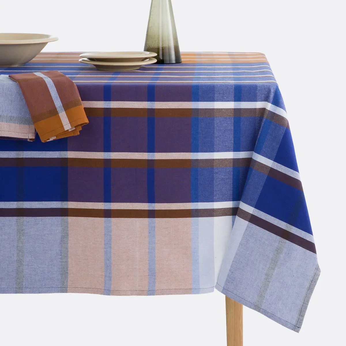 Selwyn Checked Tablecloth - Blue, Cotton product