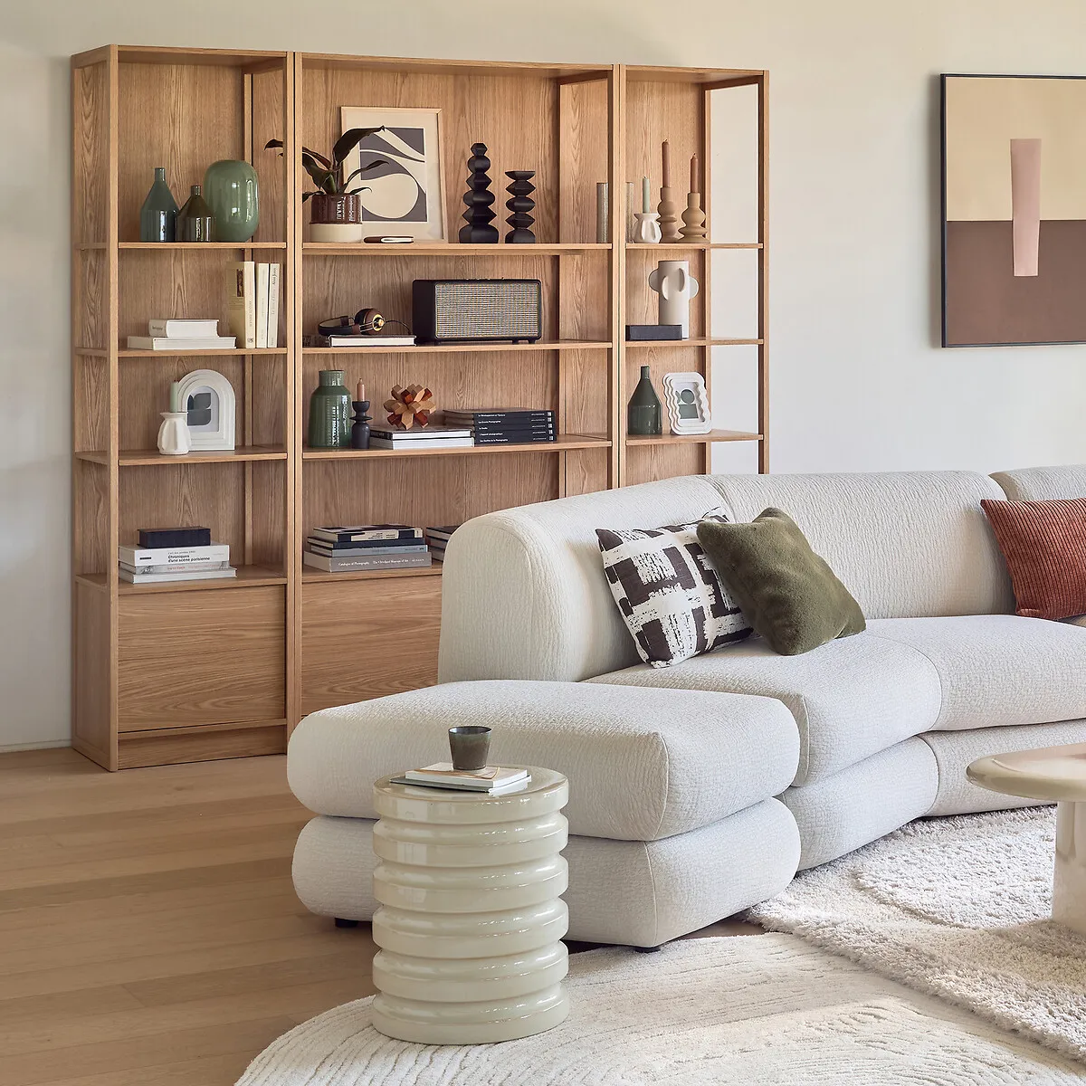Senssia 2-Door Bookcase - Oak, Oak Veneer MDF alternate view