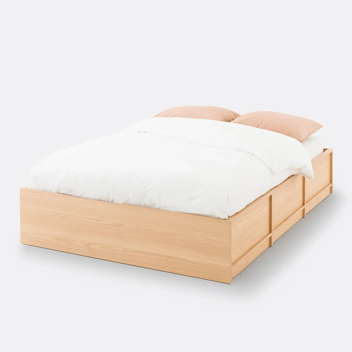 Senssia Double Bed Frame with Storage - Natural Oak Veneer product