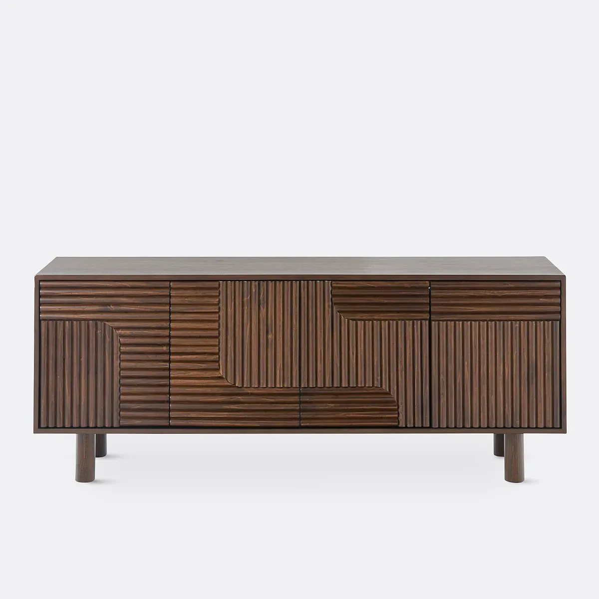 Sevan 4-Door Sideboard - Dark Wood, Solid Pine alternate view