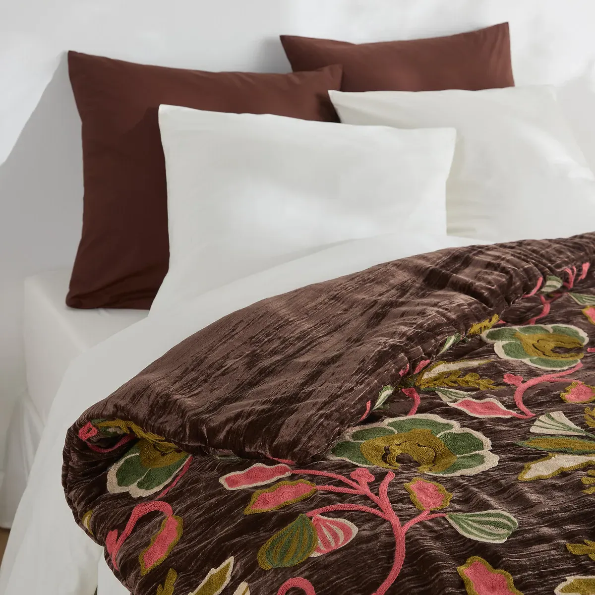 Sidonie Embroidered Quilt - Multi-Coloured, Panne Velvet alternate view