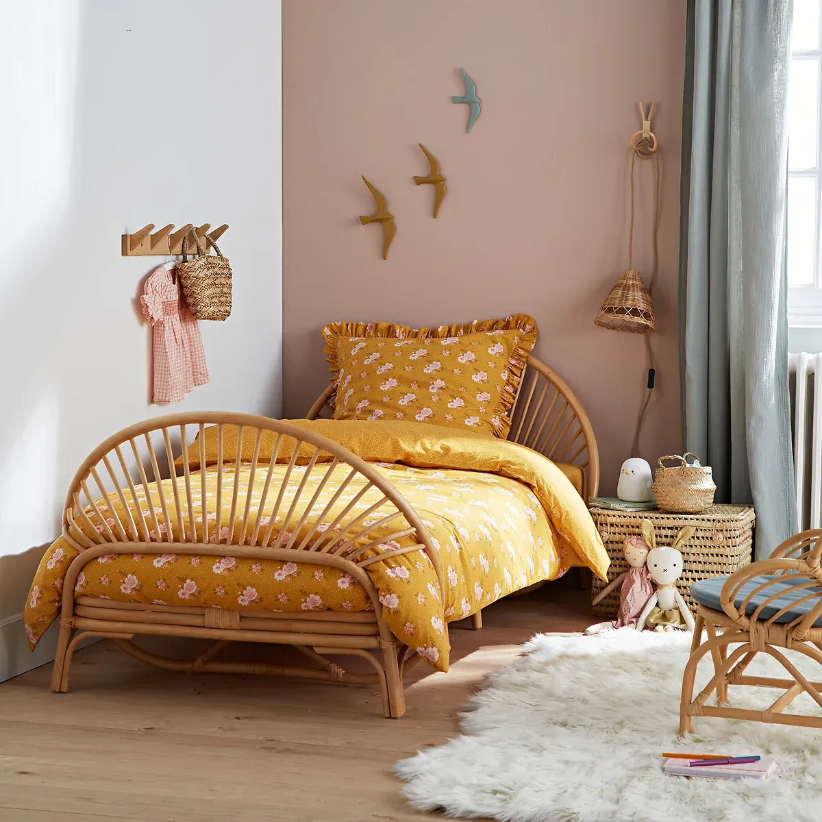 Sielo Single Bed Frame - Natural Rattan alternate view