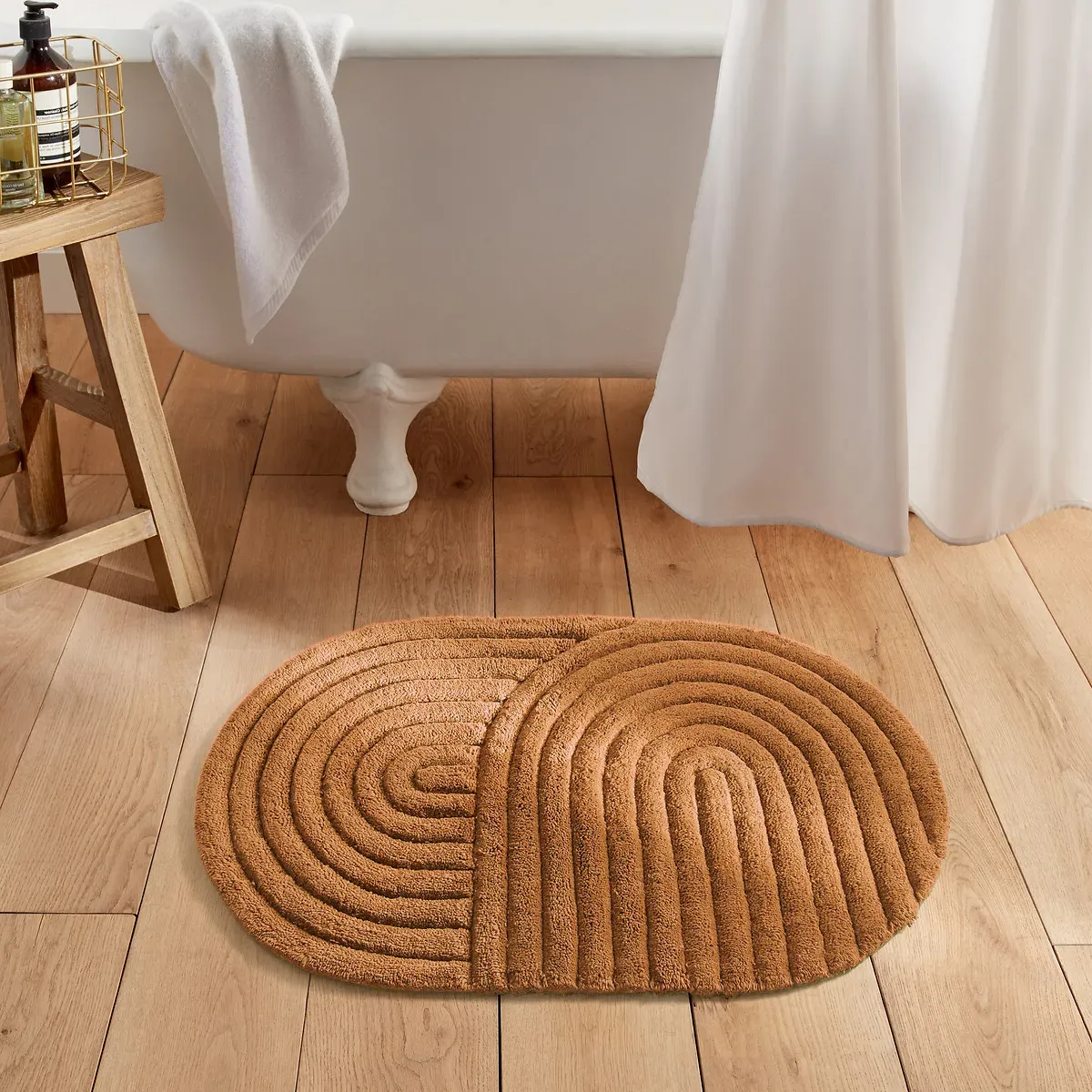 Simeas Bath Mat Tufted Stripe - Hazel, Recycled Cotton product