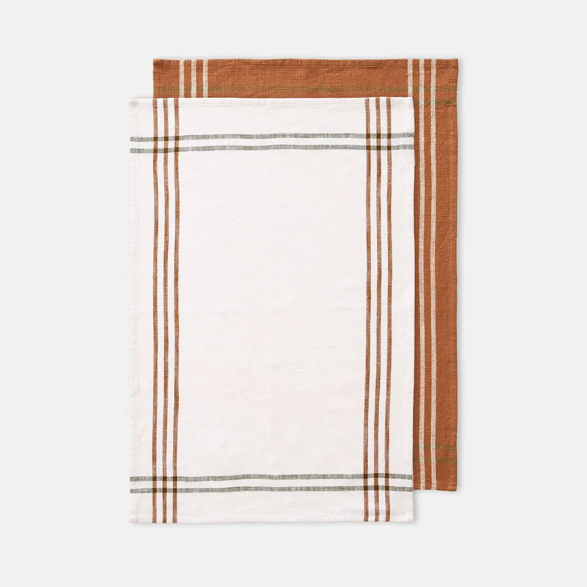 Siria Striped Tea Towels Set of 2 - Ecru, Cotton product