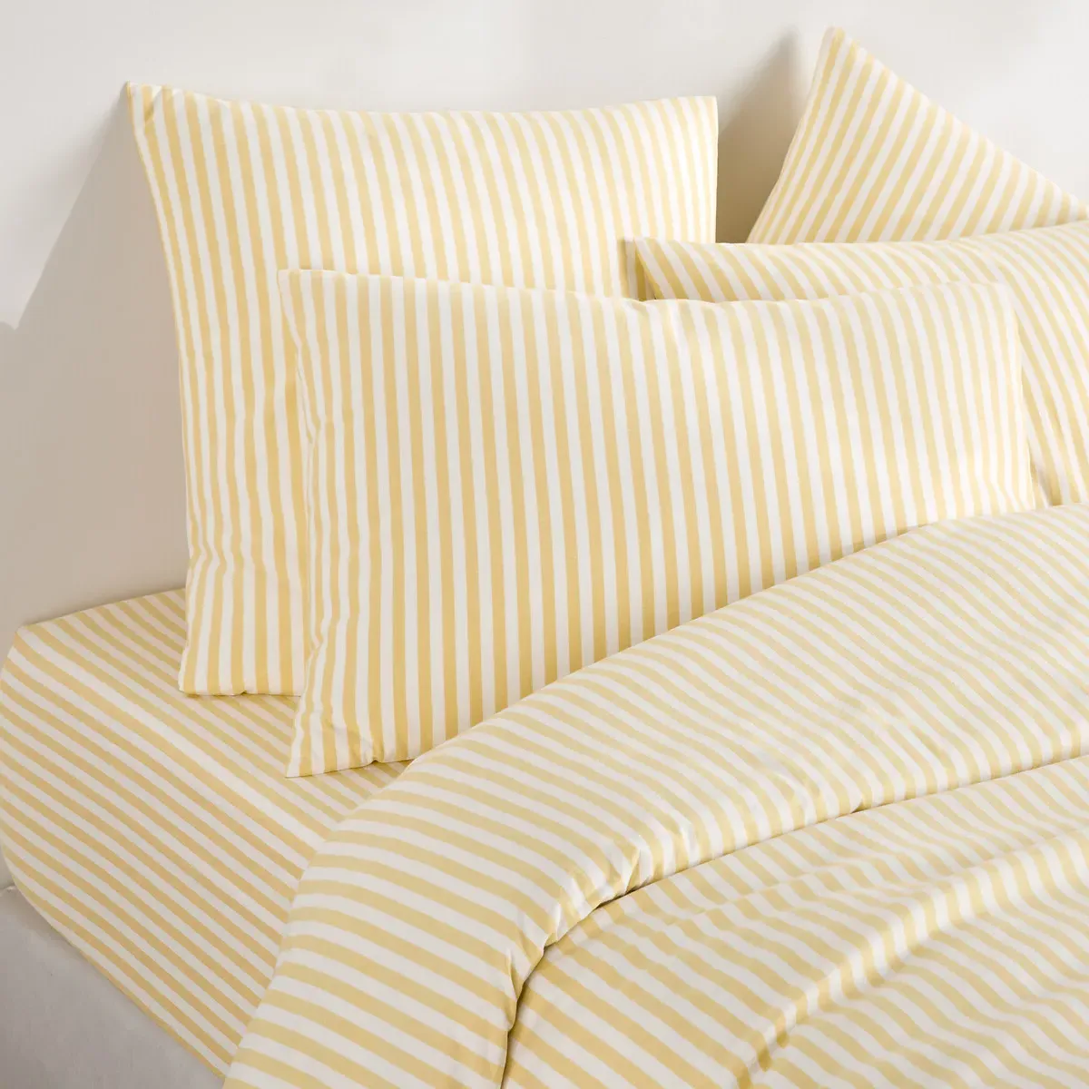 Soizic Fitted Sheet with 30cm Flap - Yellow Striped, Cotton alternate view