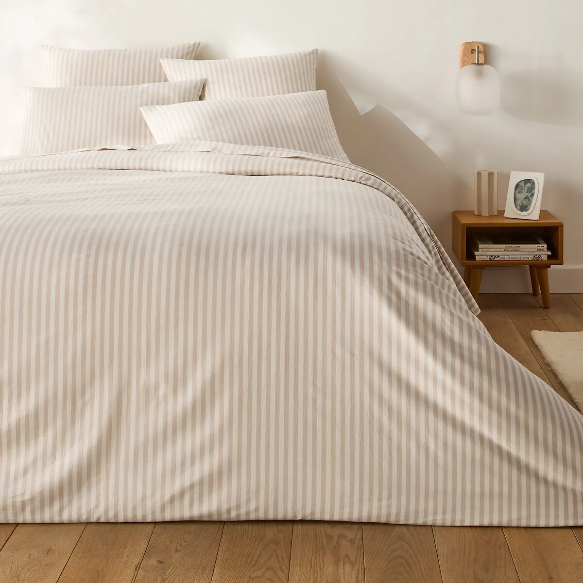 Soizic Pillowcase - Striped Beige, Cotton alternate view