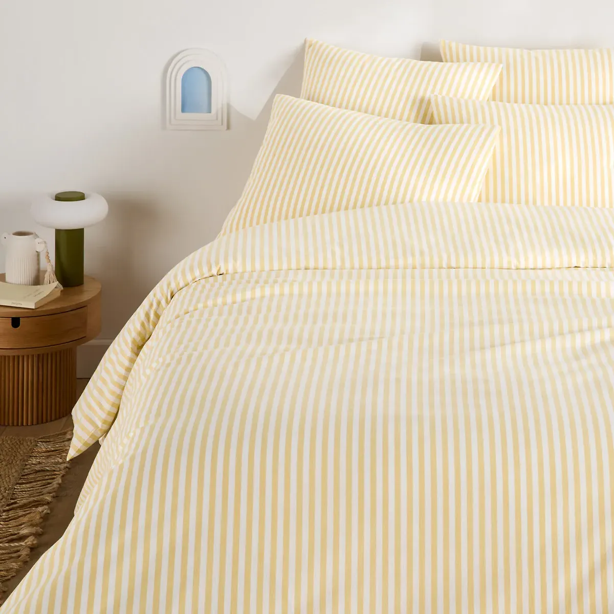 Soizic Pillowcase - Yellow Striped, Cotton alternate view