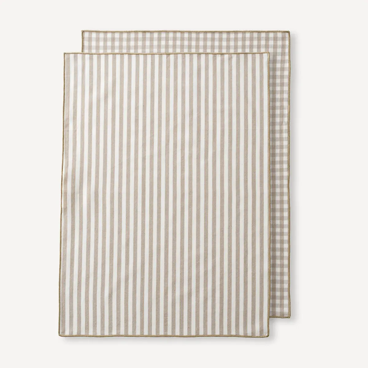 Soizic Recycled Cotton Yarn-Dyed Tea Towels Set of 2 - Ecru product