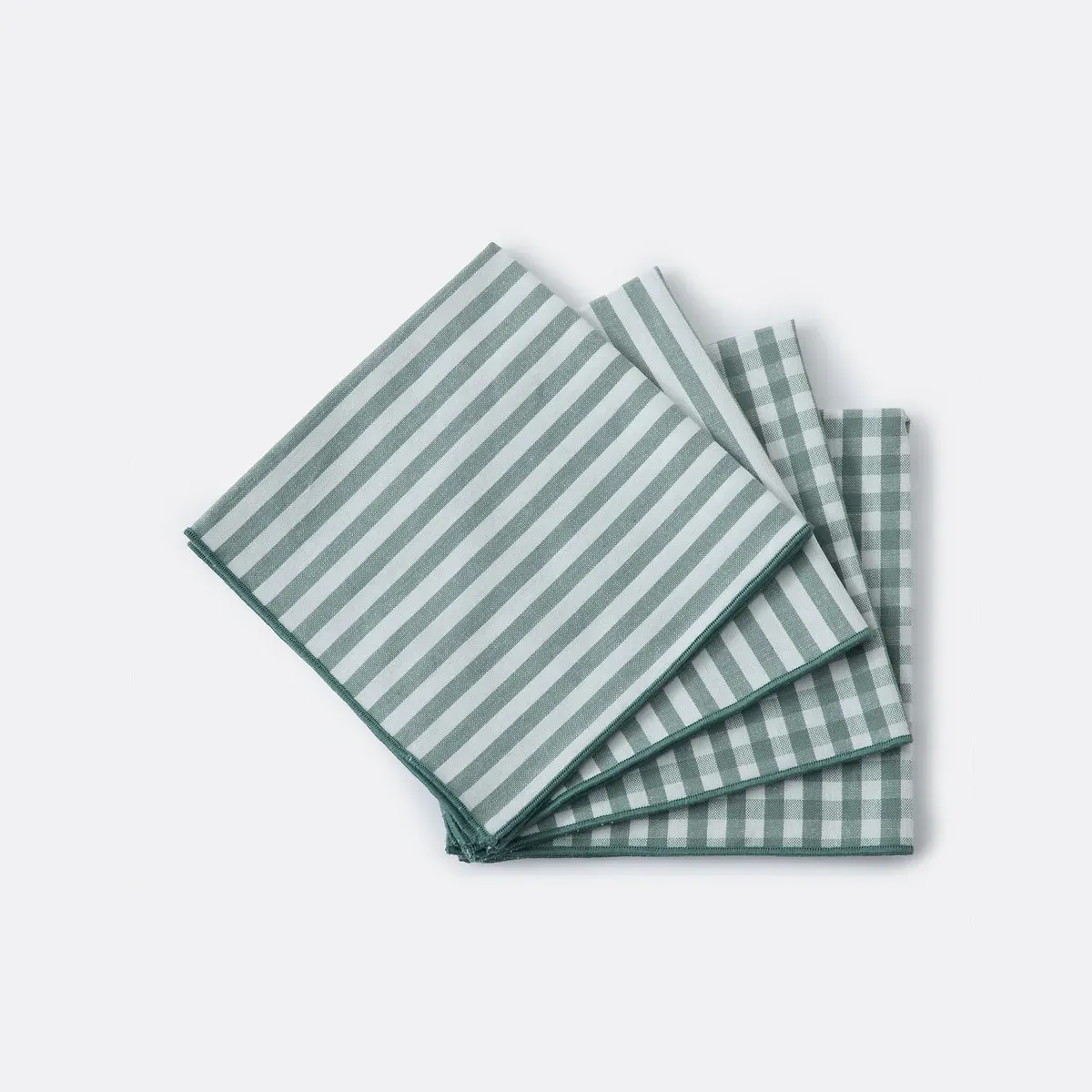 Soizic Set of 4 Napkins - Ecru/Sage, Recycled Cotton product