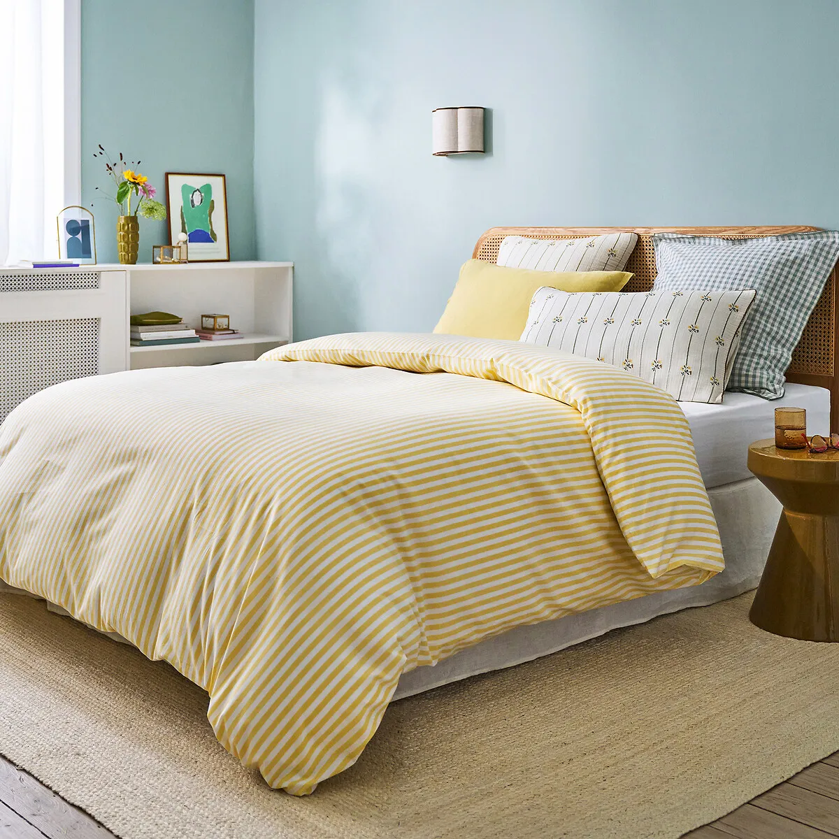 Soizic Yarn-Dyed Striped Duvet Cover - Yellow, Cotton alternate view