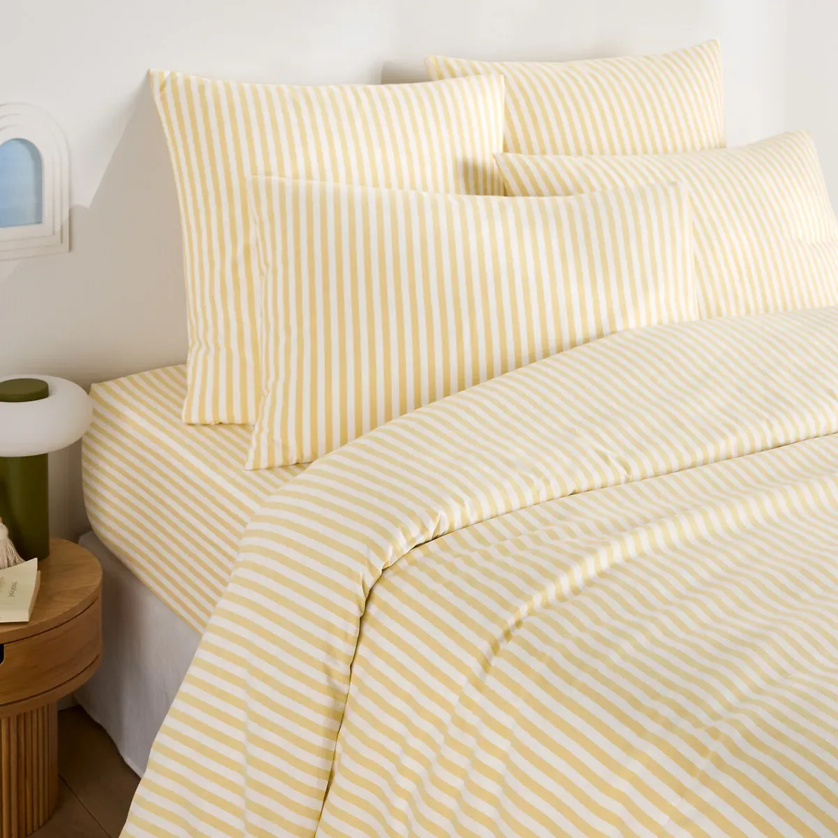 Soizic Yarn-Dyed Striped Duvet Cover - Yellow, Cotton product
